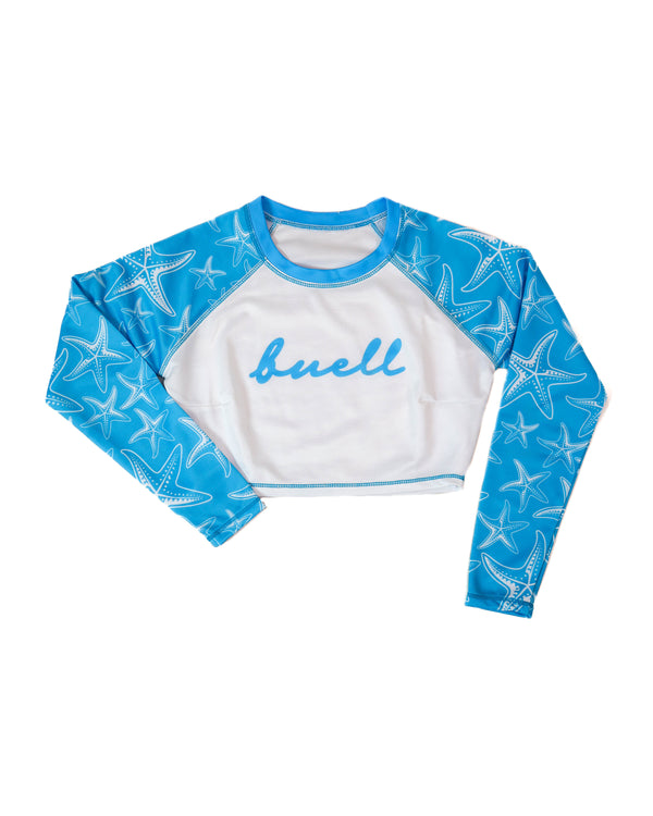 Stella Crop Rash Guard Women's - White/Blue