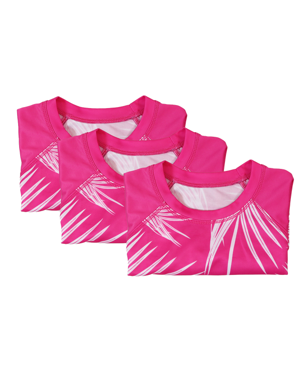 Value 3-Pack Palm Pixie Crop Rash Guard / Sun Shirt - Women's
